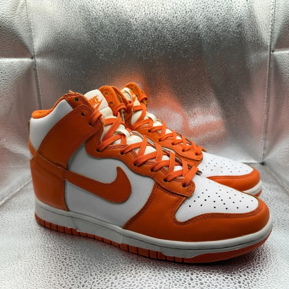 Size 8 Nike Dunk 2021 High Syracuse Orange Womens Athletic Sneakers DD1869-100